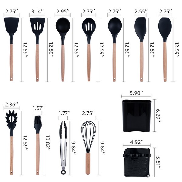 12-Piece Silicone Kitchen Utensils Set