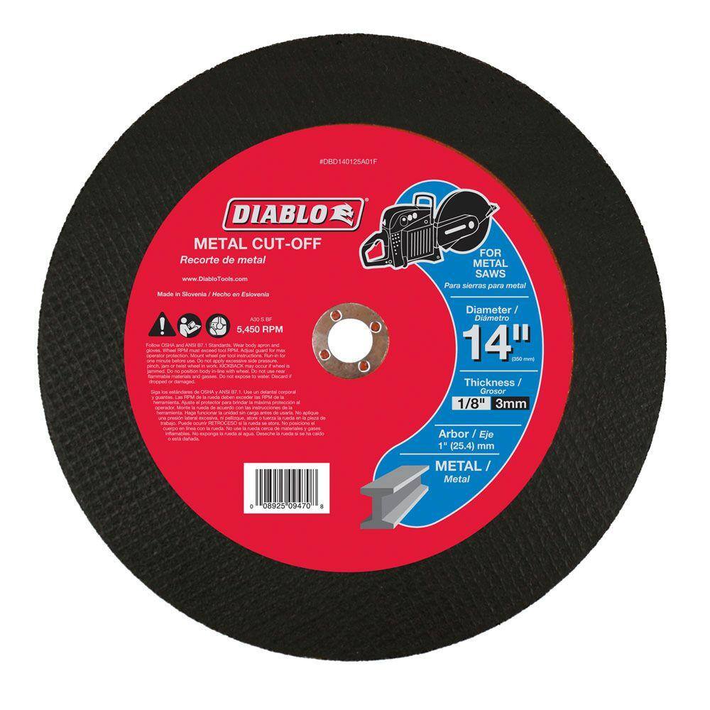 DIABLO 14 in. x 18 in. x 1 in. Metal High Speed Cut-Off Disc DBD140125A01F