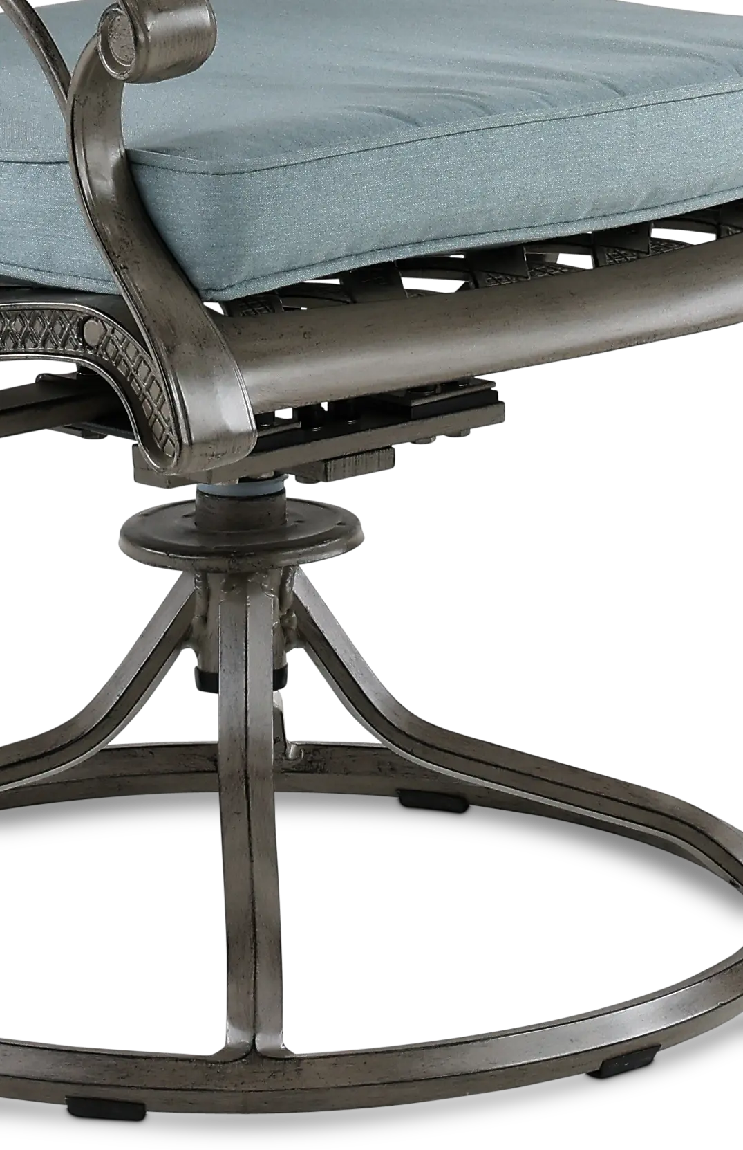 Macan Gray Metal Swivel Rocking Patio Chair