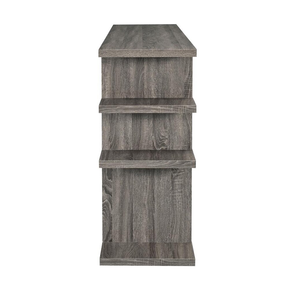 4 Tier Wood Bookcase in Weathered Grey