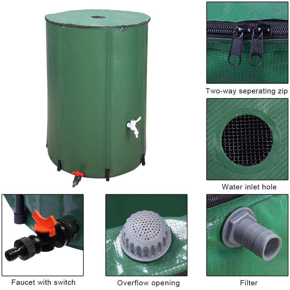 Winado 132 Gal. Green Collapsible Rain Barrel 195408160231