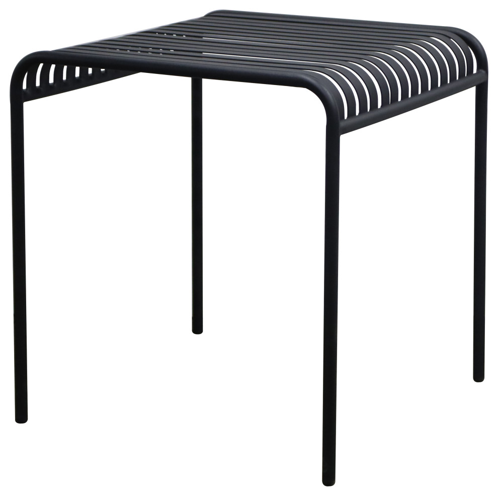 Enid Outdoor Table  Black   Transitional   Outdoor Dining Chairs   by Euro Style  Houzz