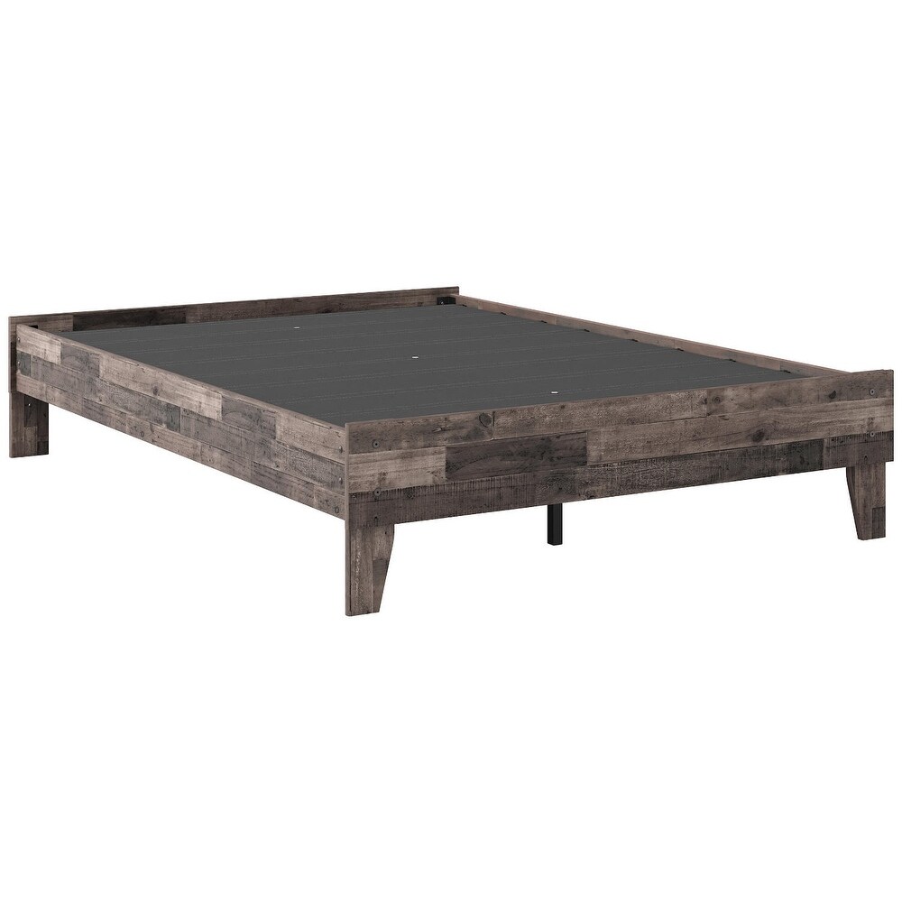 Signature Design by Ashley Neilsville Weathered Woodgrain Platform Bed