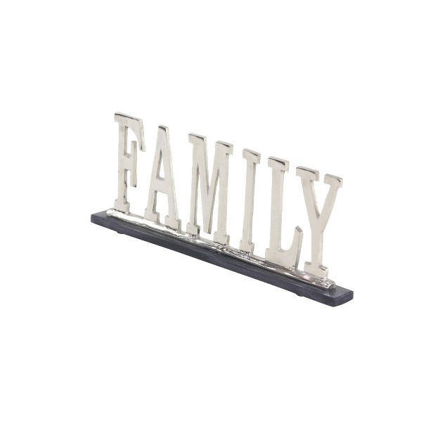 X 8 quot Modern Aluminum And Marble quot family quot Sign Sculpture Silver Olivia amp May