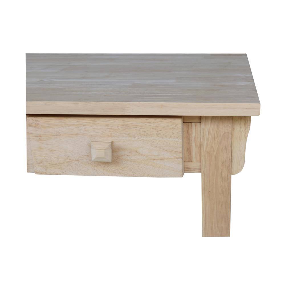 International Concepts 48 in. Solid Wood Rectangular Unfinished 2 Drawer Writing Desk OF-45D