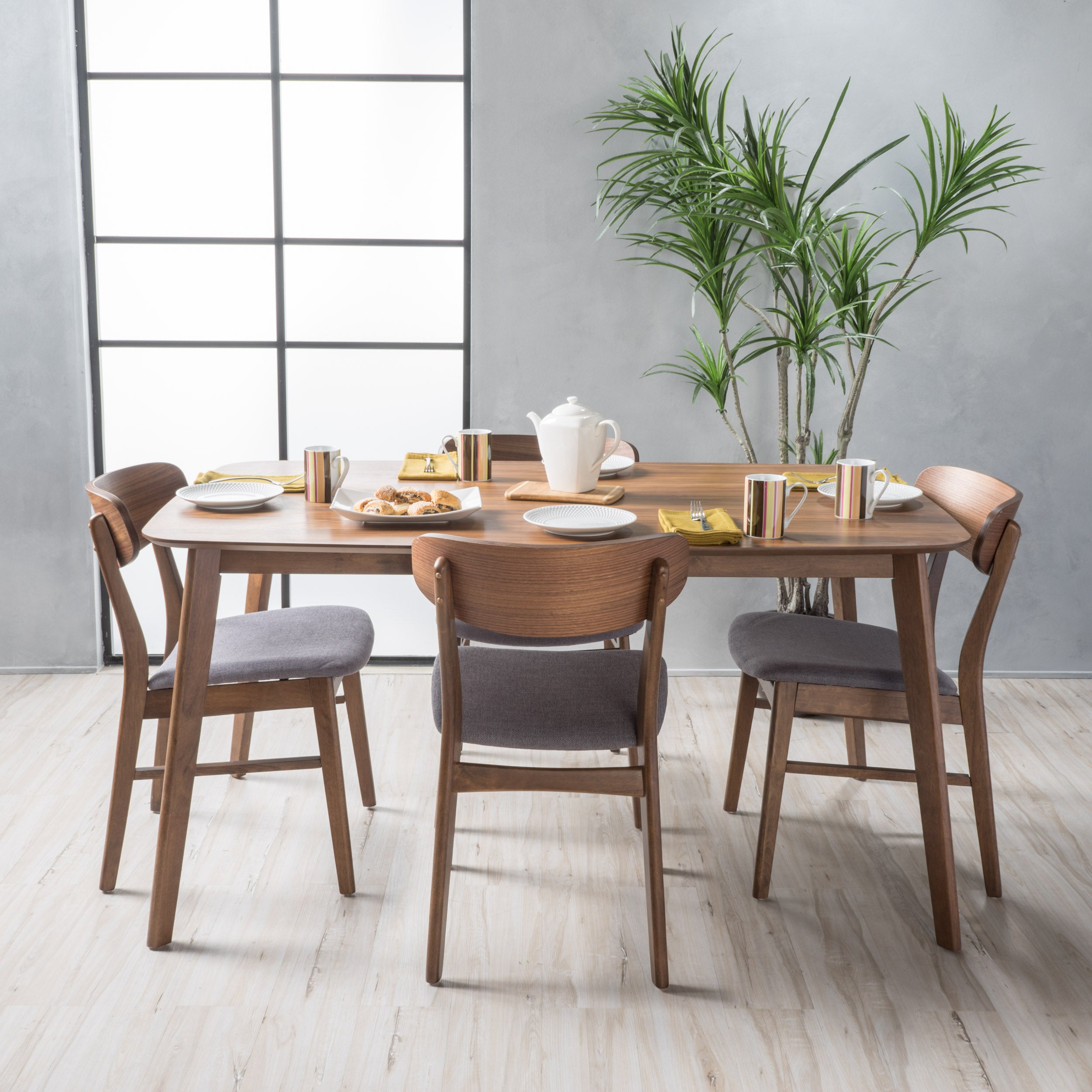 Lucille Mid-Century Modern 5 Piece Dining Set