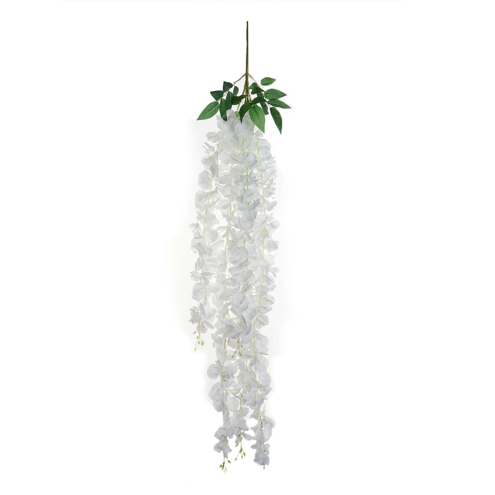 White Artificial Silk Hanging Wisteria Flower Garland Vines - Elaborated 5 Full Strands in 1 Bush 42