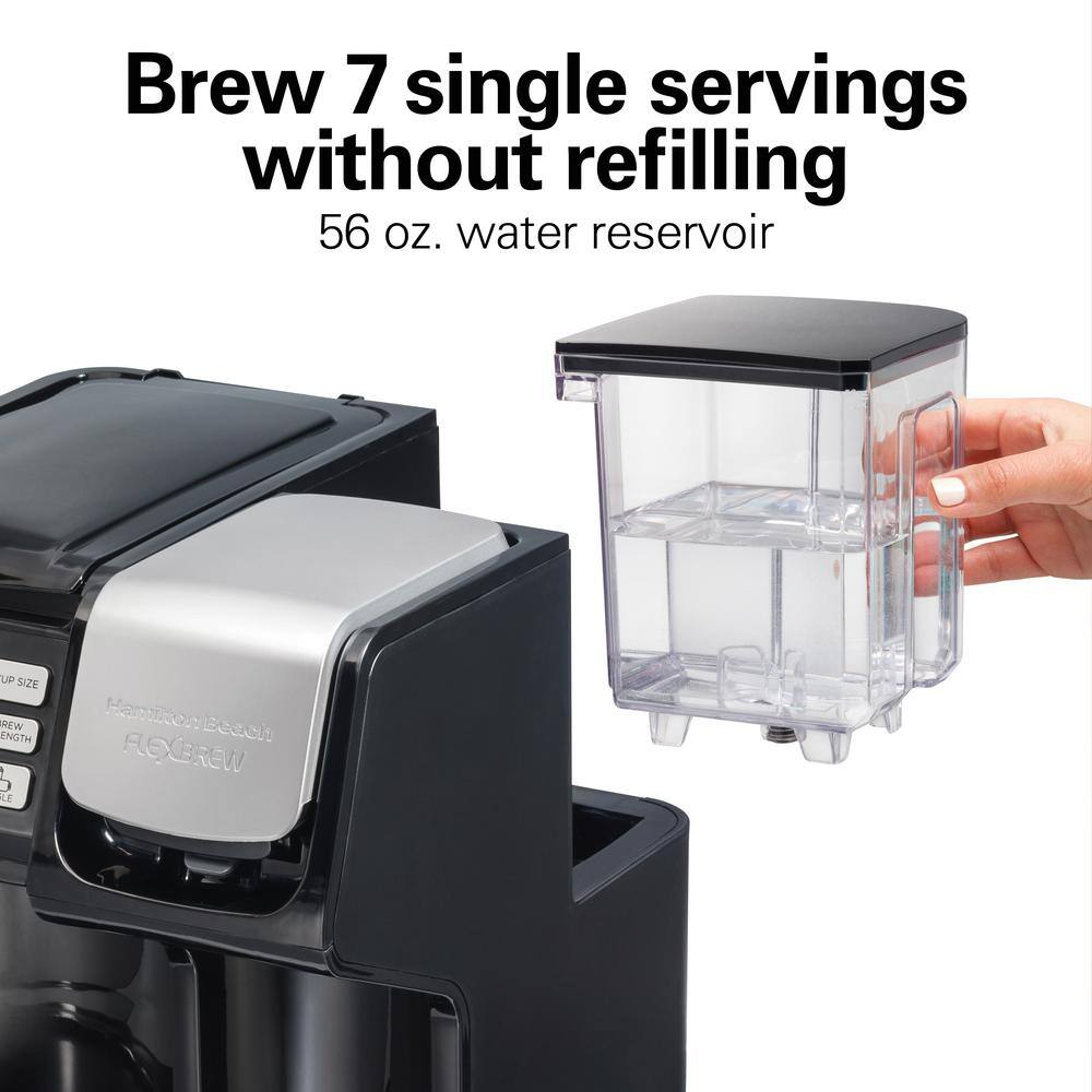 Hamilton Beach FlexBrew Trio 12-Cup Black Drip Coffee Maker with Single Cup Brewer 49902