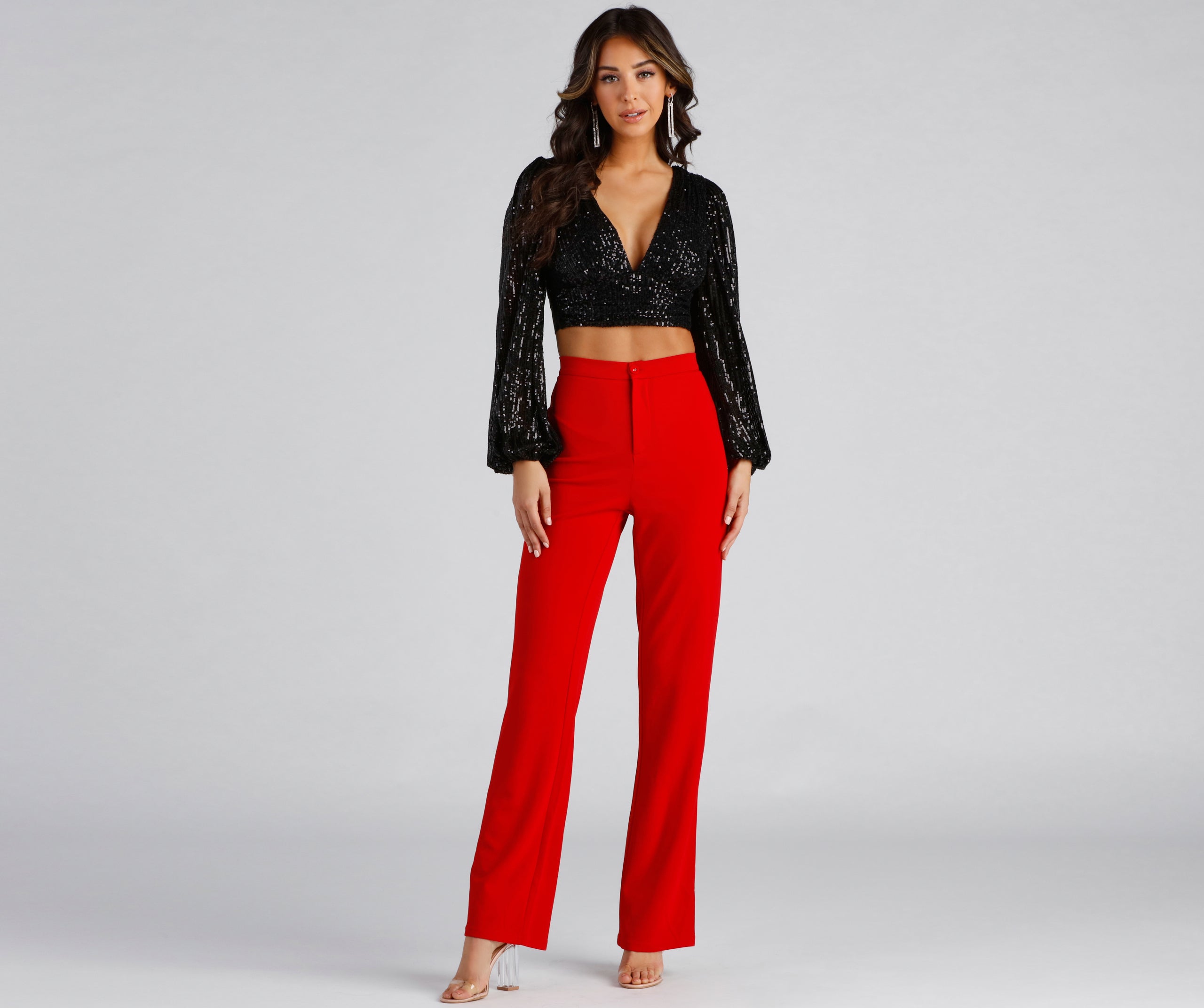 Step Up The Glam Sequin Crop Top