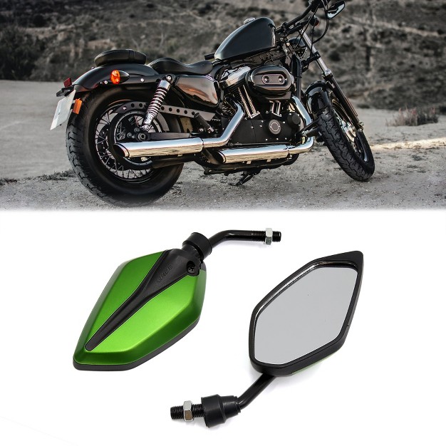 Unique Bargains Adjustable Polygon Rear Side View Mirror For Motorcycle Motorbike 2 Pcs