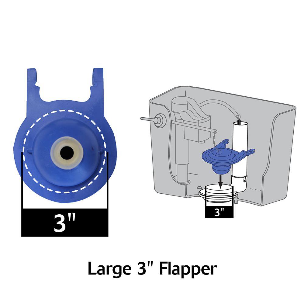 Korky Fits TOTO 3 in Blue Toilet Tank Flapper 2022BP