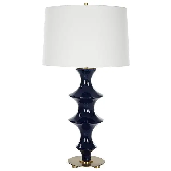 Uttermost Coil Sculpted Blue Table Lamp - 15 W X 28.75 H X 15 D (in)