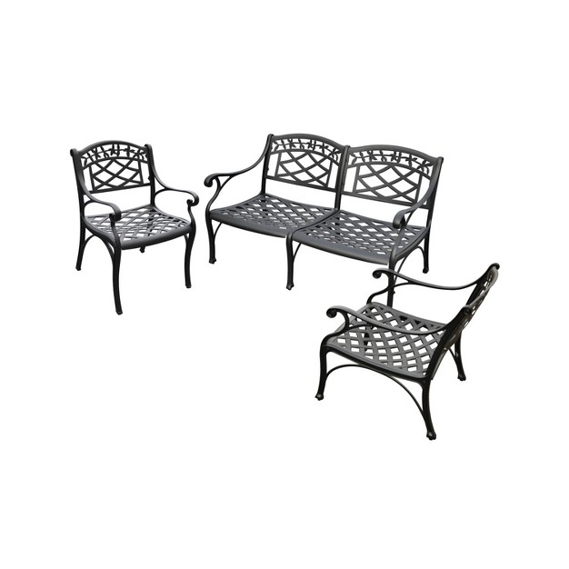 Sedona 3pc Outdoor Seating Set Black Crosley