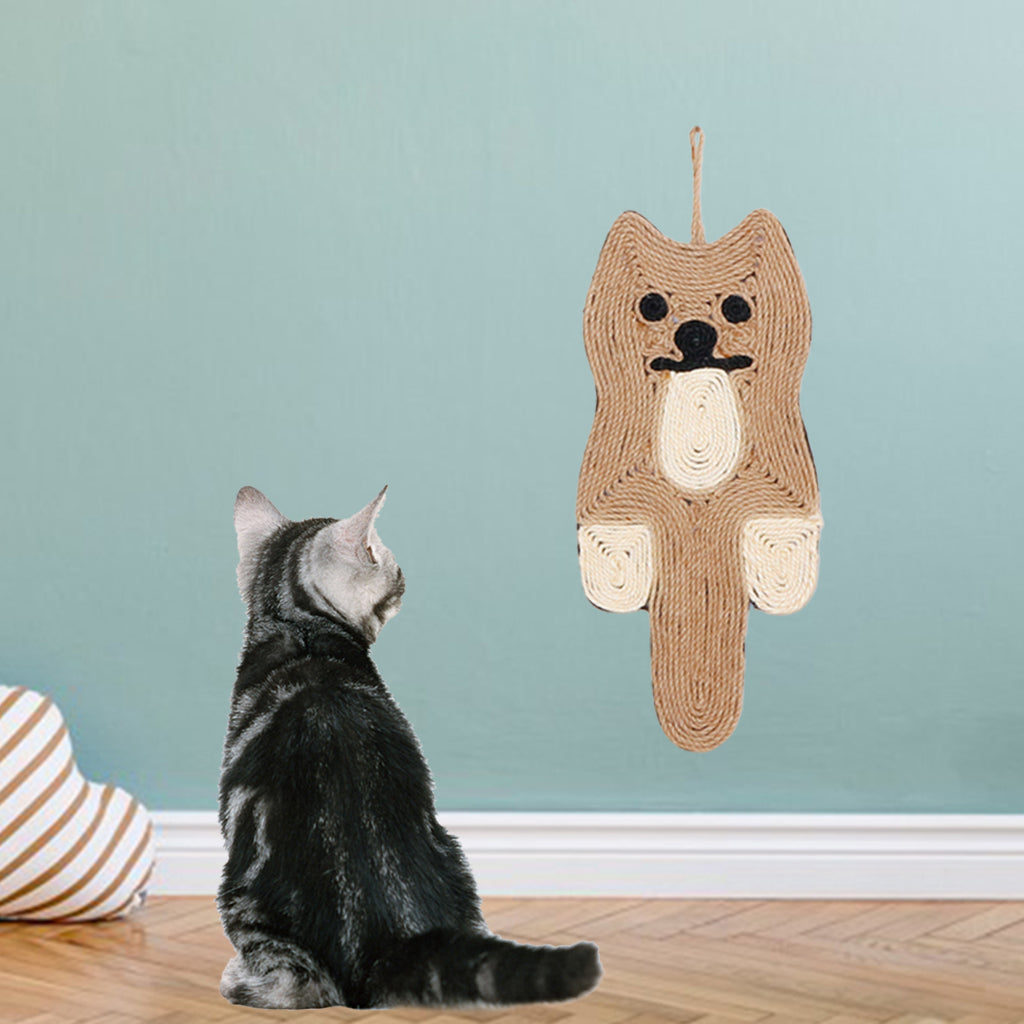 Wall-mounted Hanging Sisal Cat Scratching Board Kitten Scratch Pad with Suction 20x43cm