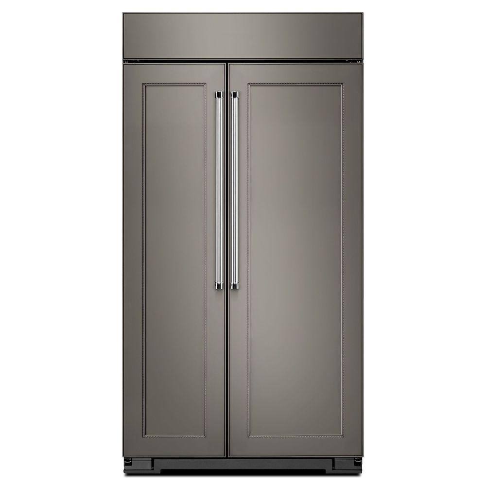 KitchenAid 30 cu. ft. Built-In Side by Side Refrigerator in Panel Ready KBSN608EPA