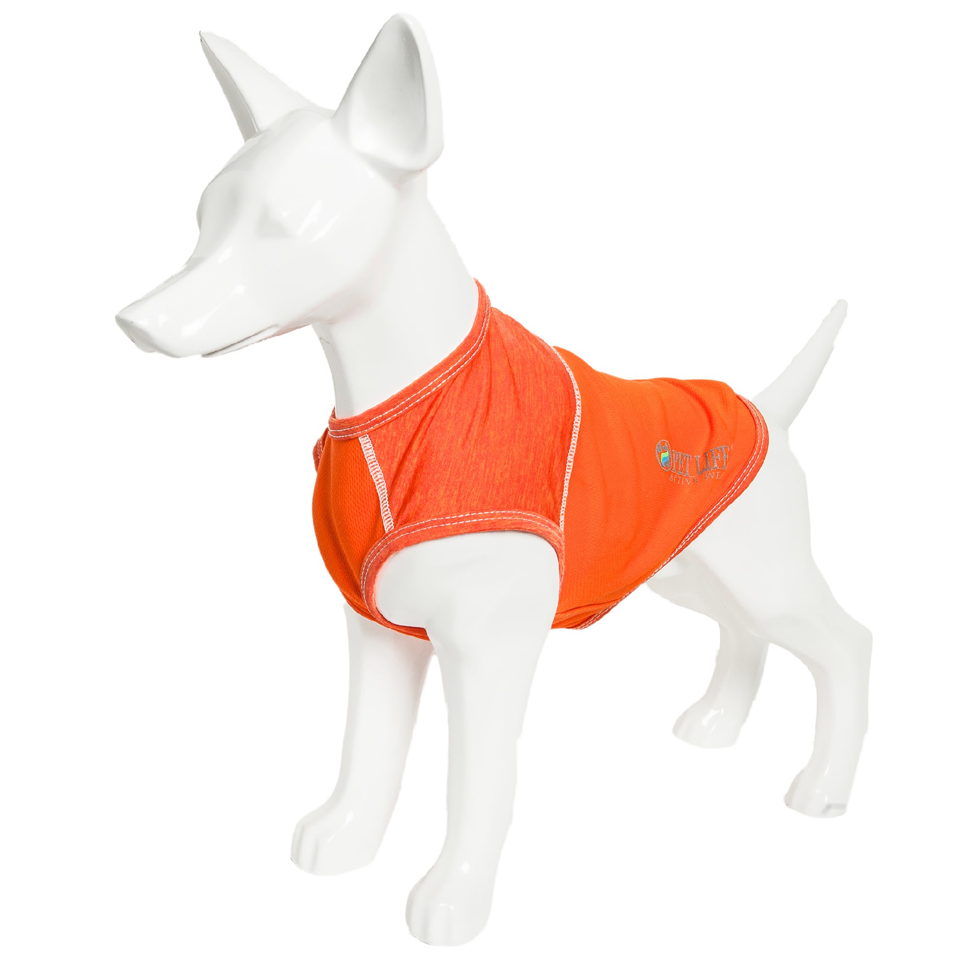 Pet Life Active Aero-Pawlse Heathered Orange Quick-Dry Dog Tank Top T-Shirt， X-Small