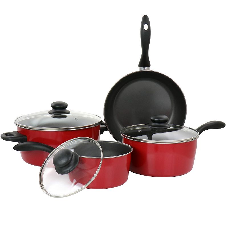 Gibson Home Armada 7 Piece Nonstick Carbon Steel Cookware Set