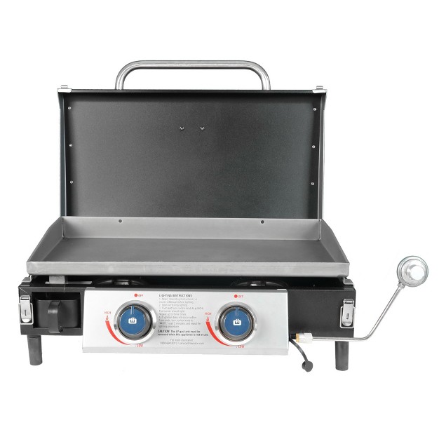 Razor Griddle Ggt2131m 25 Inch Outdoor 2 Burner Portable Lp Propane Gas Grill Griddle 318 Sq In And Top Cover Lid For Bbq Cooking Black steel