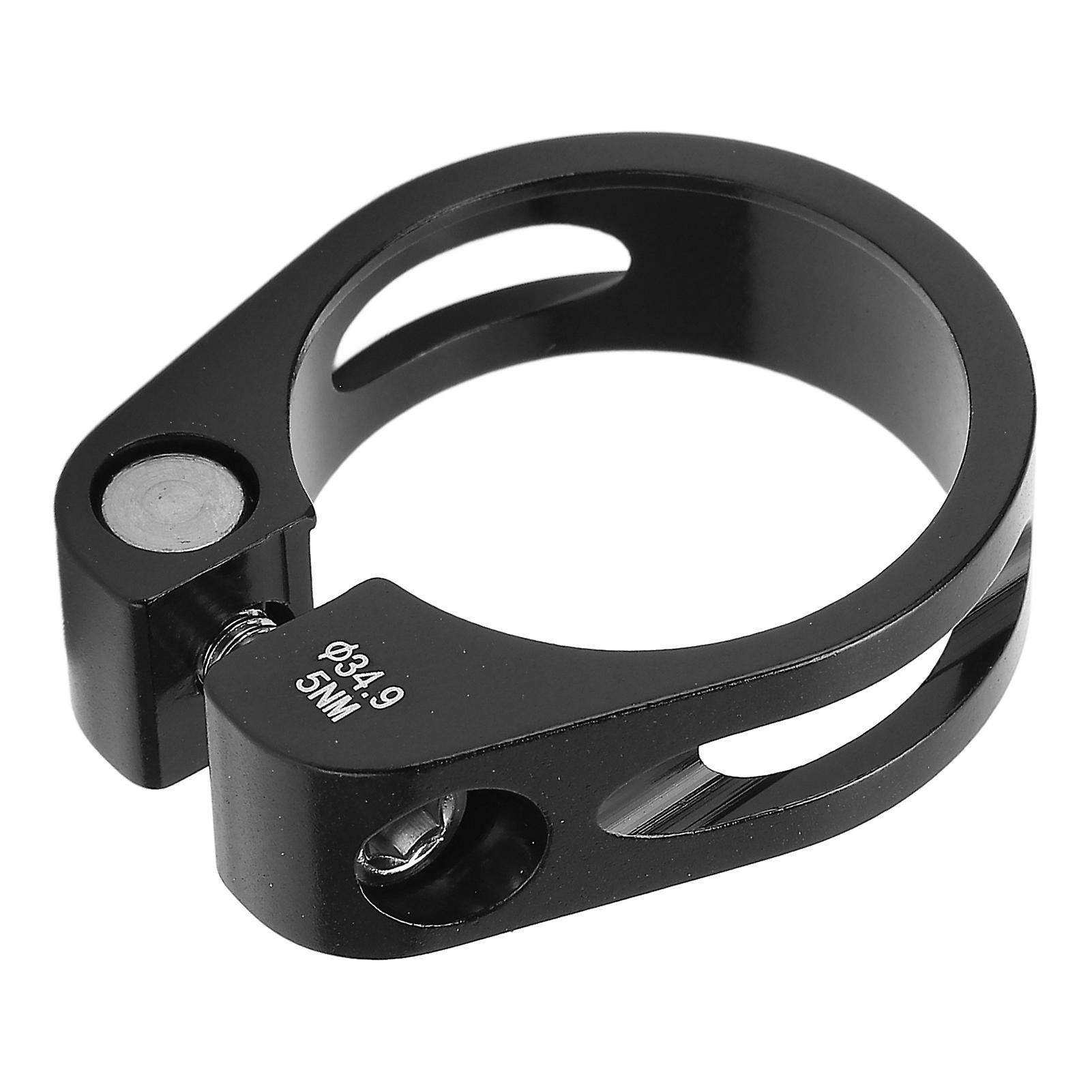 Mountain Bike Seatpost Clamp Aluminum Alloy Quick Release Seatpost Collar Lock Tube Clip34.9mm/1.4in Black