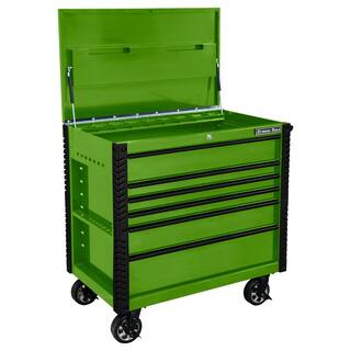 Extreme Tools EX Professional 41 in. 6-Drawer Tool Utility Cart with Bumpers in Lime Green EX4106TCGNBK