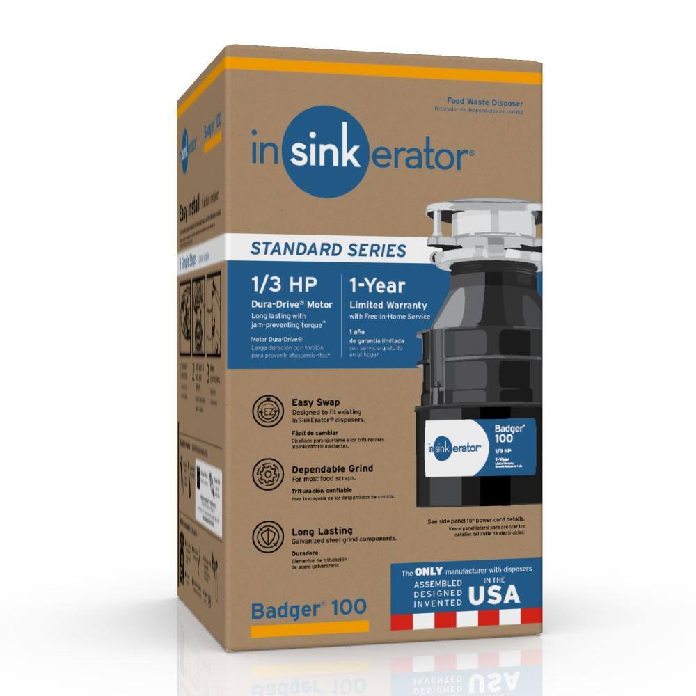 InSinkErator Badger 100 Standard Series 13 HP Continuous Feed Garbage Disposal Badger 100