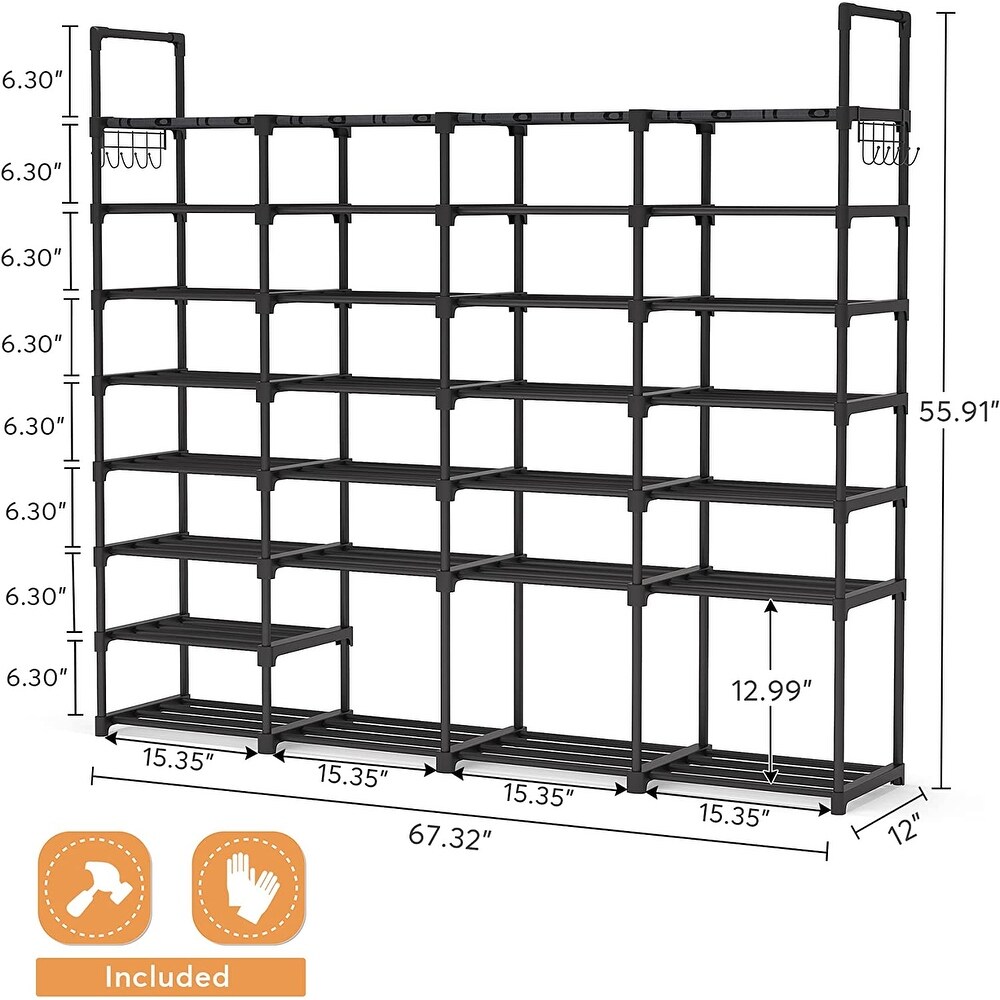 Large Shoe Rack Organizer   Tiered Storage Shoe Stand Tower for Sneakers  Heels  Flats  and Accessories by Lee Furniture