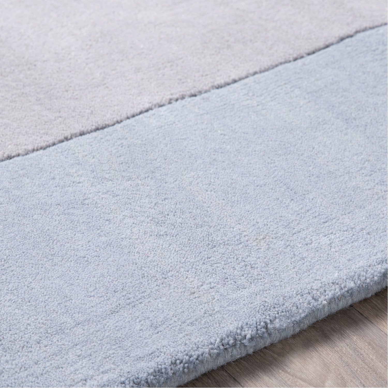 Mystique Collection Wool Area Rug in Slate Blue and Silvered Grey