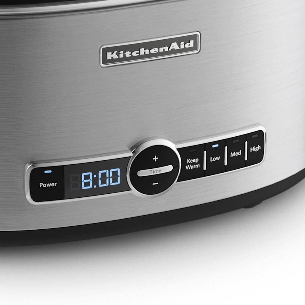 KitchenAid 6 Qt. Programmable Stainless Steel Slow Cooker with Built-In Timer and Temperature Settings KSC6223SS