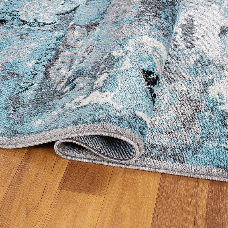 World Rug Gallery Contemporary Distressed Floral Area Rug