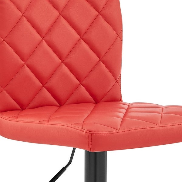 Red Faux Leather Swivel Adjustable Bar Stool - 46