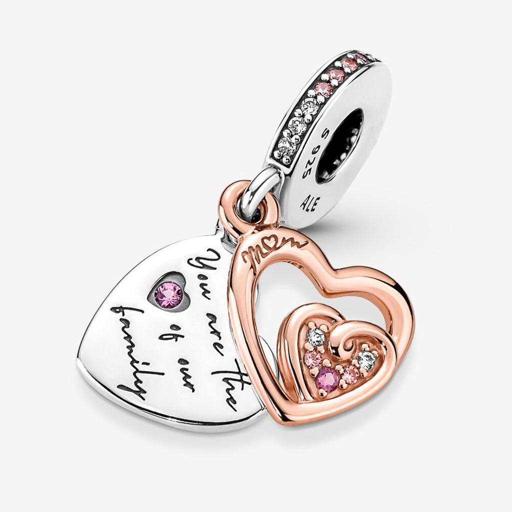 PANDORA  Entwined Infinite Hearts Double Dangle Charm