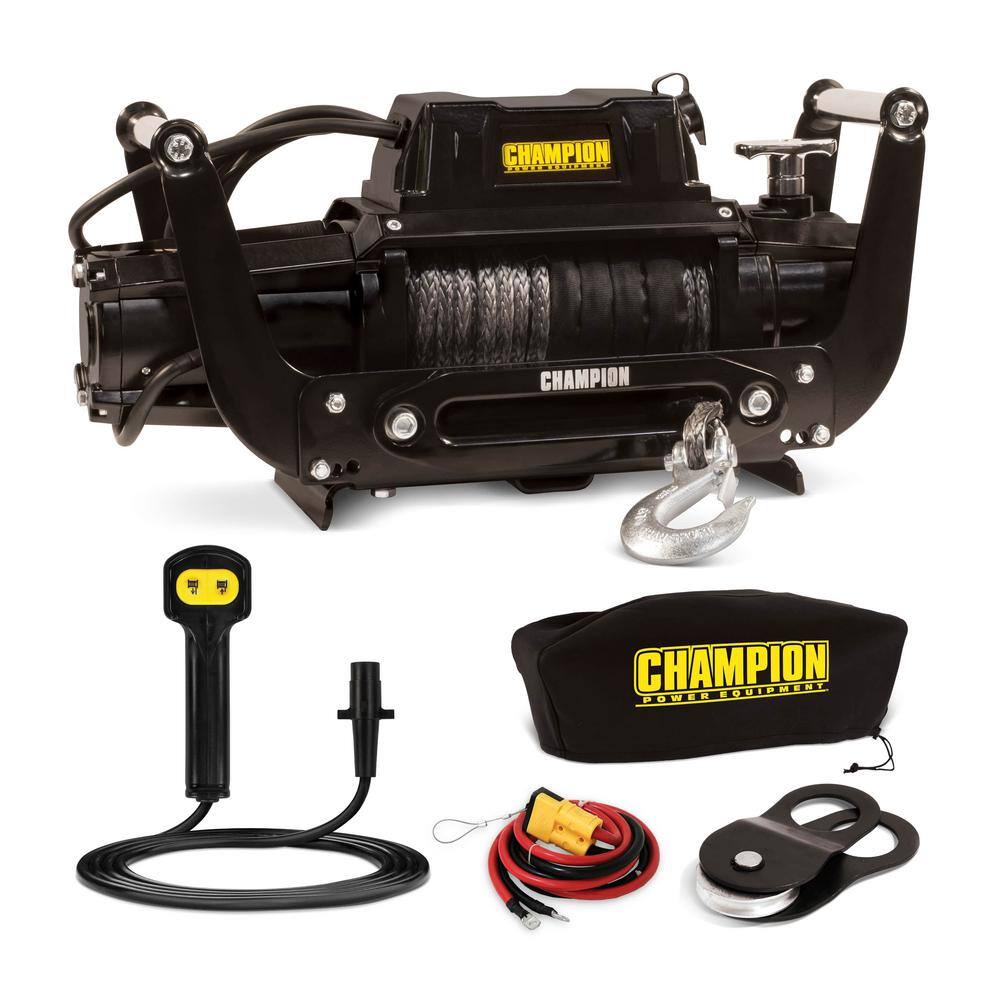 Champion Power Equipment TruckSUV Synthetic Rope Winch Kit with Hawse Fairlead 100427