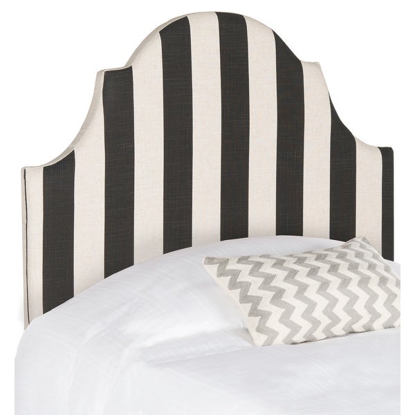 SAFAVIEH Hallmar Black/ White Stripe Upholstered Arched Headboard (Twin) - - 11098719