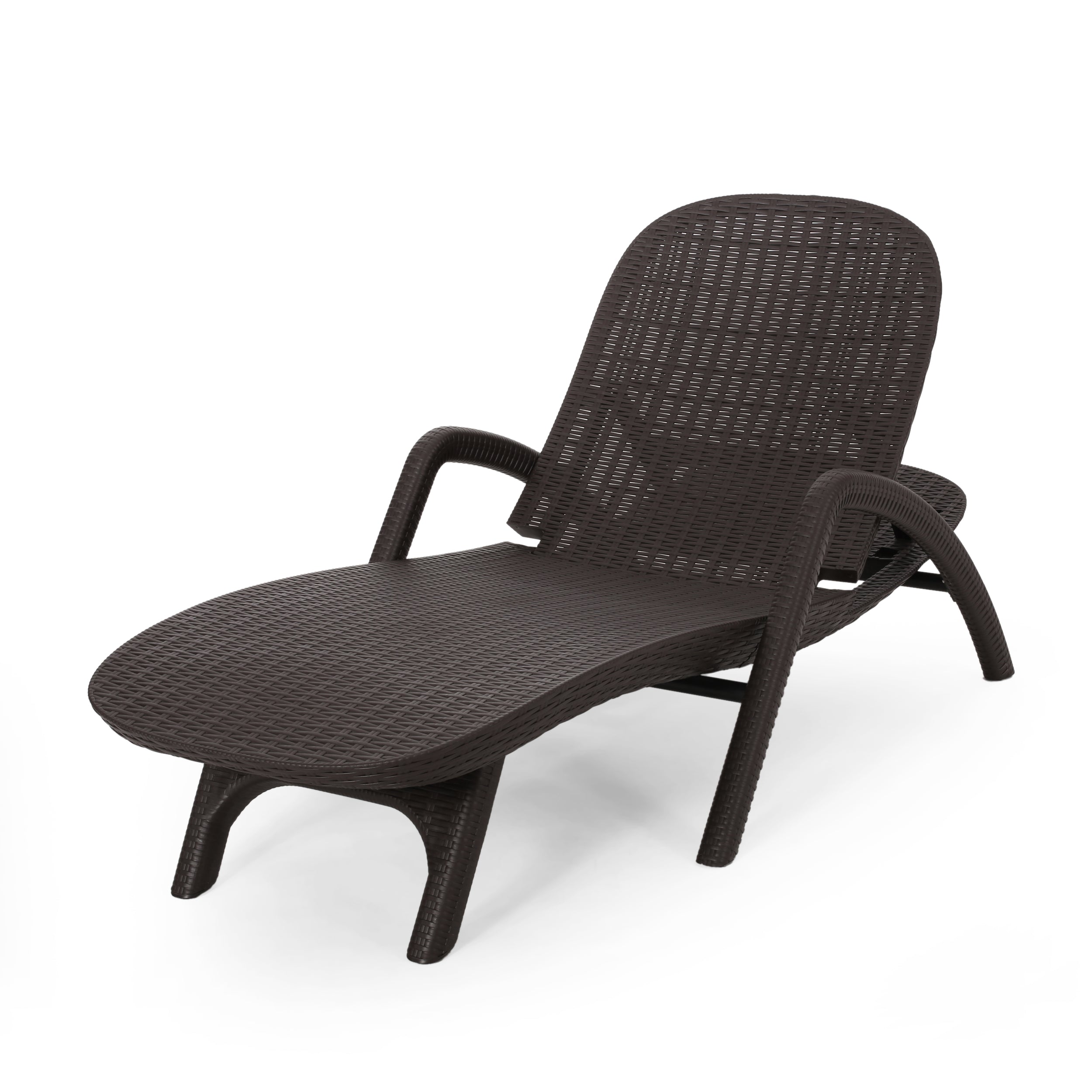 Farirra Outdoor Faux Wicker Chaise Lounge