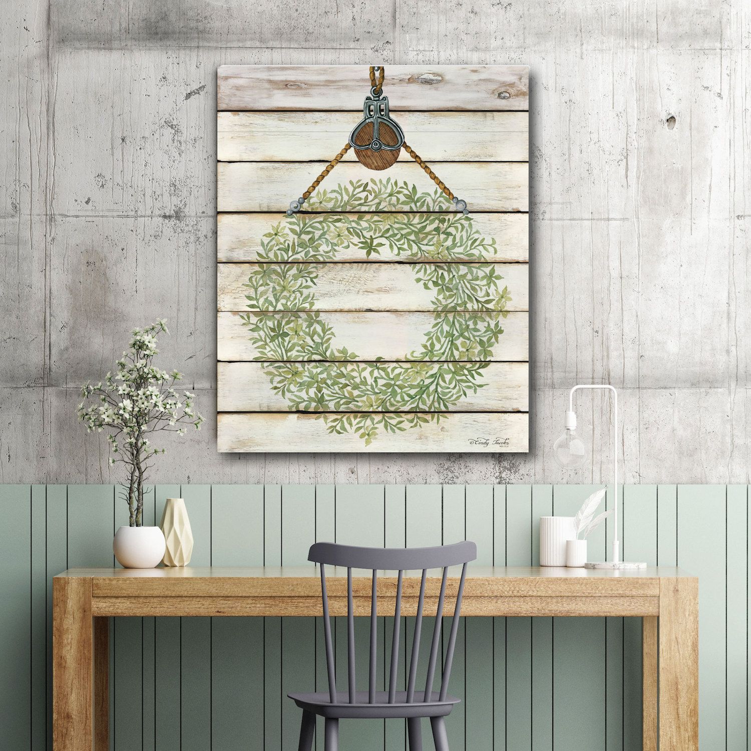 COURTSIDE MARKET Wreath Canvas Wall Art