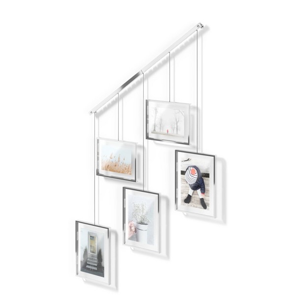 Set Of 5 Exhibit Gallery Picture Frames Chrome Umbra