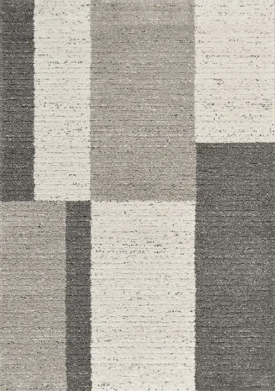 Ravine 5 x 8 Gray Rectangles Area Rug