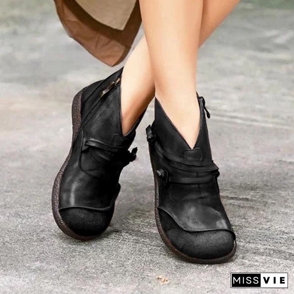 Flat Heel Casual Women Boots