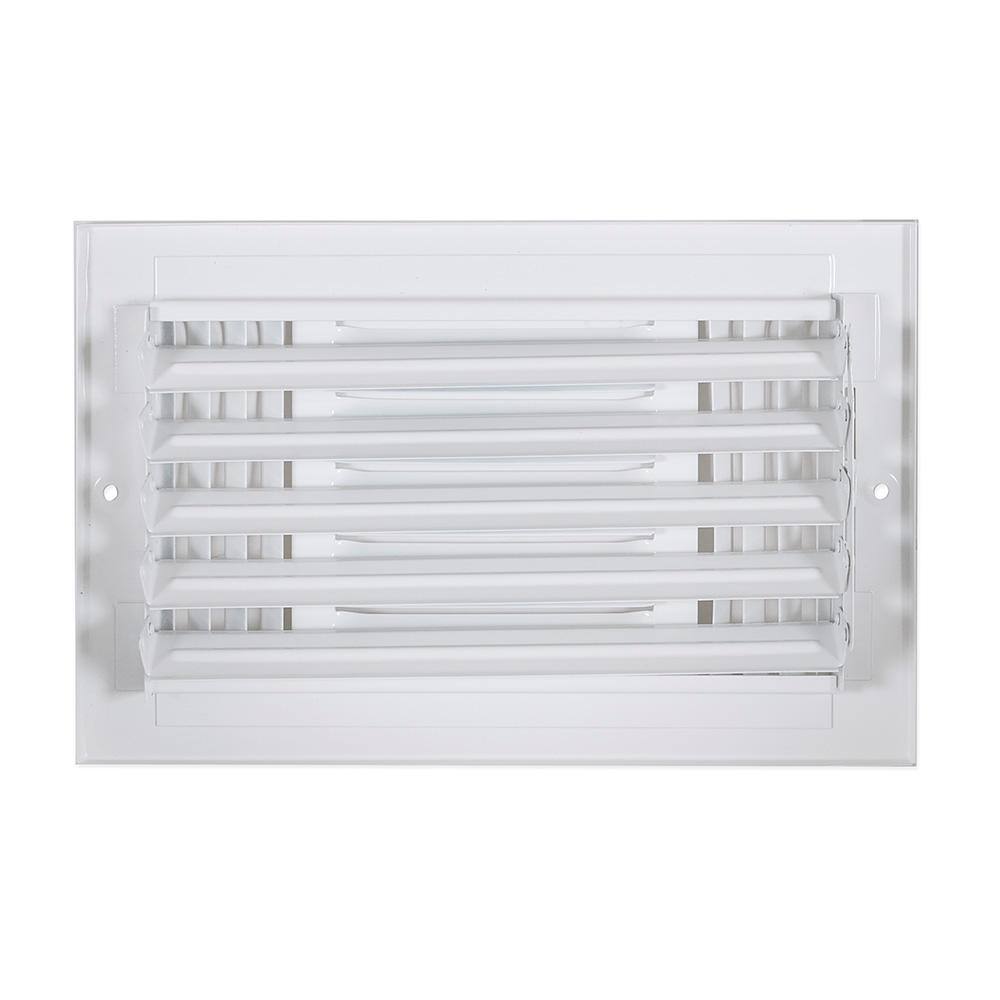 EZ-FLO 10 in. x 6 in. 3-Way Steel WallCeiling Registered White 61614