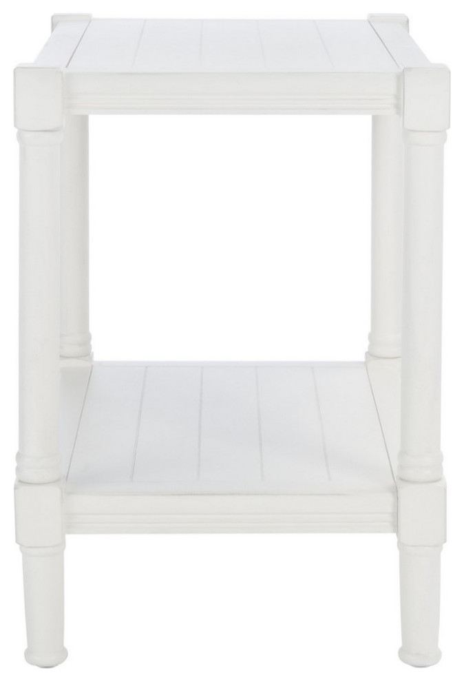 Earlene Rectangle Accent Table Distressed White   Traditional   Side Tables And End Tables   by AED Luxury Home Decor  Houzz