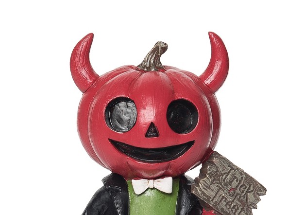 Gallerie Ii Kid With Devil Pumpkin Head Halloween Figure