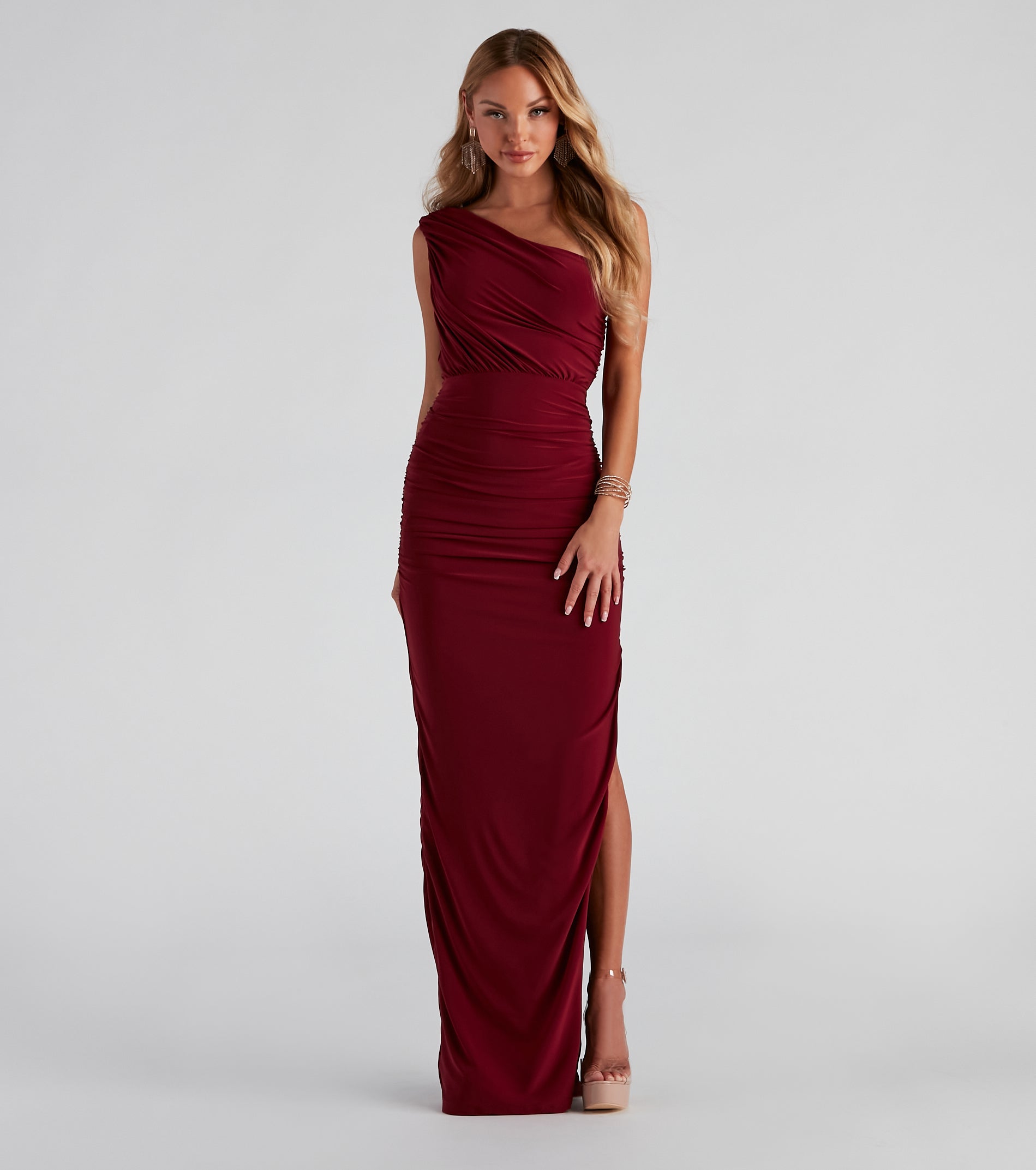 Adora Formal One-Shoulder Ruched Dress