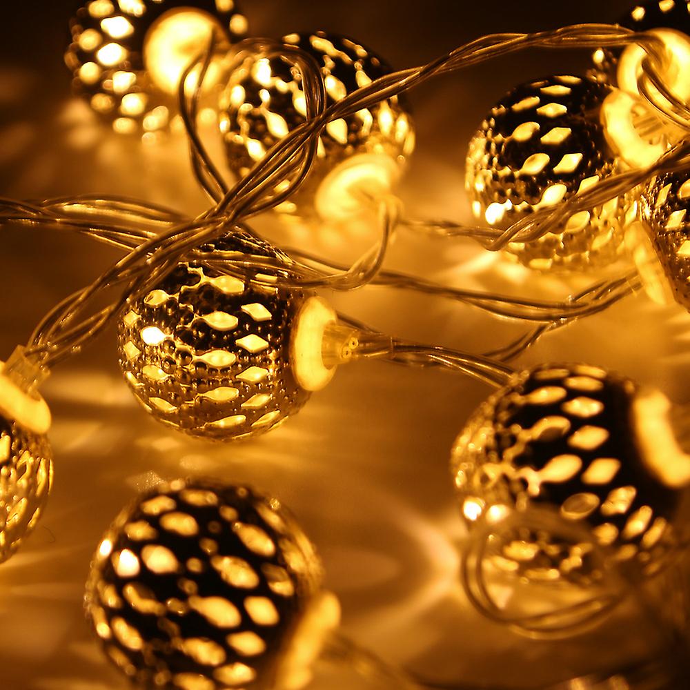 Decorative String Lights 20 Led Metal Ball Light For Christmas Holiday Party Home Garden Decoration No.230464