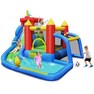 Costway Inflatable Bouncer Water Slide Bounce House Splash Pool without Blower OP70640