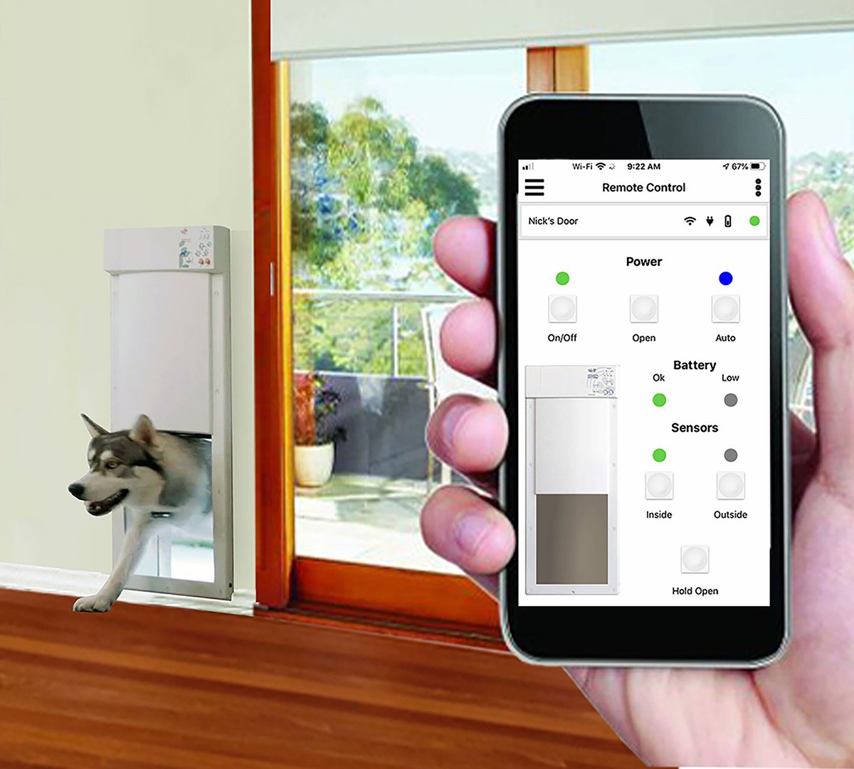 High Tech Pet Products WiFi Enabled Smartphone Controlled Automatic Dog and Cat Door