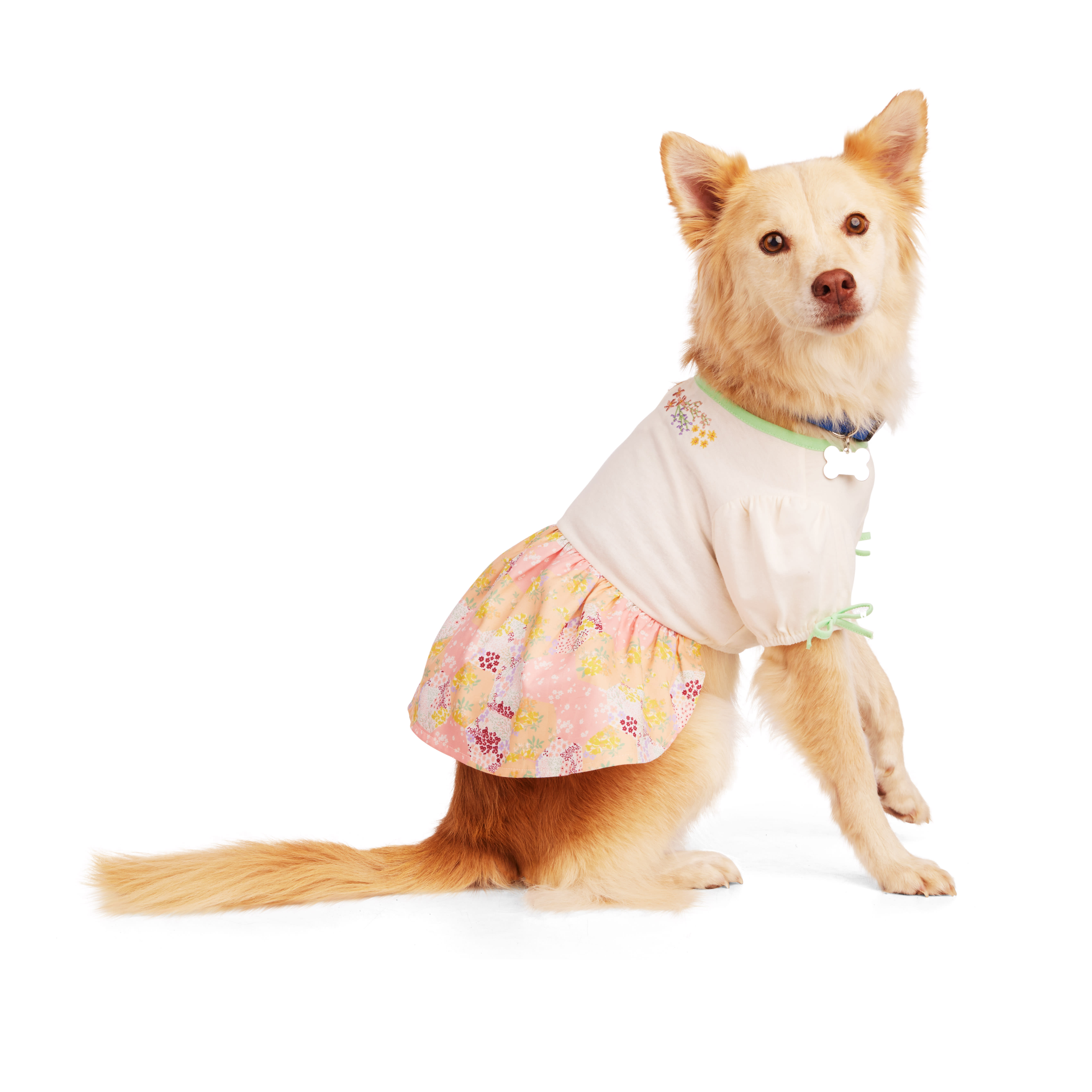 YOULY Floral Tee Dress for Dogs， XX-Small