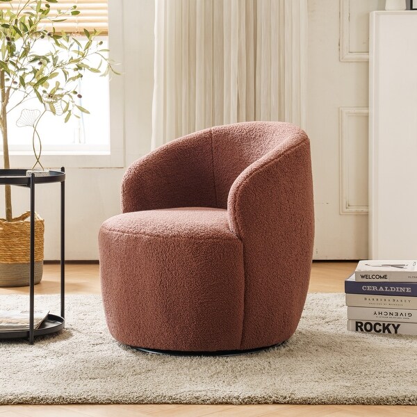 Teddy Fabric Upholstery Barrel Chair Swivel Chair