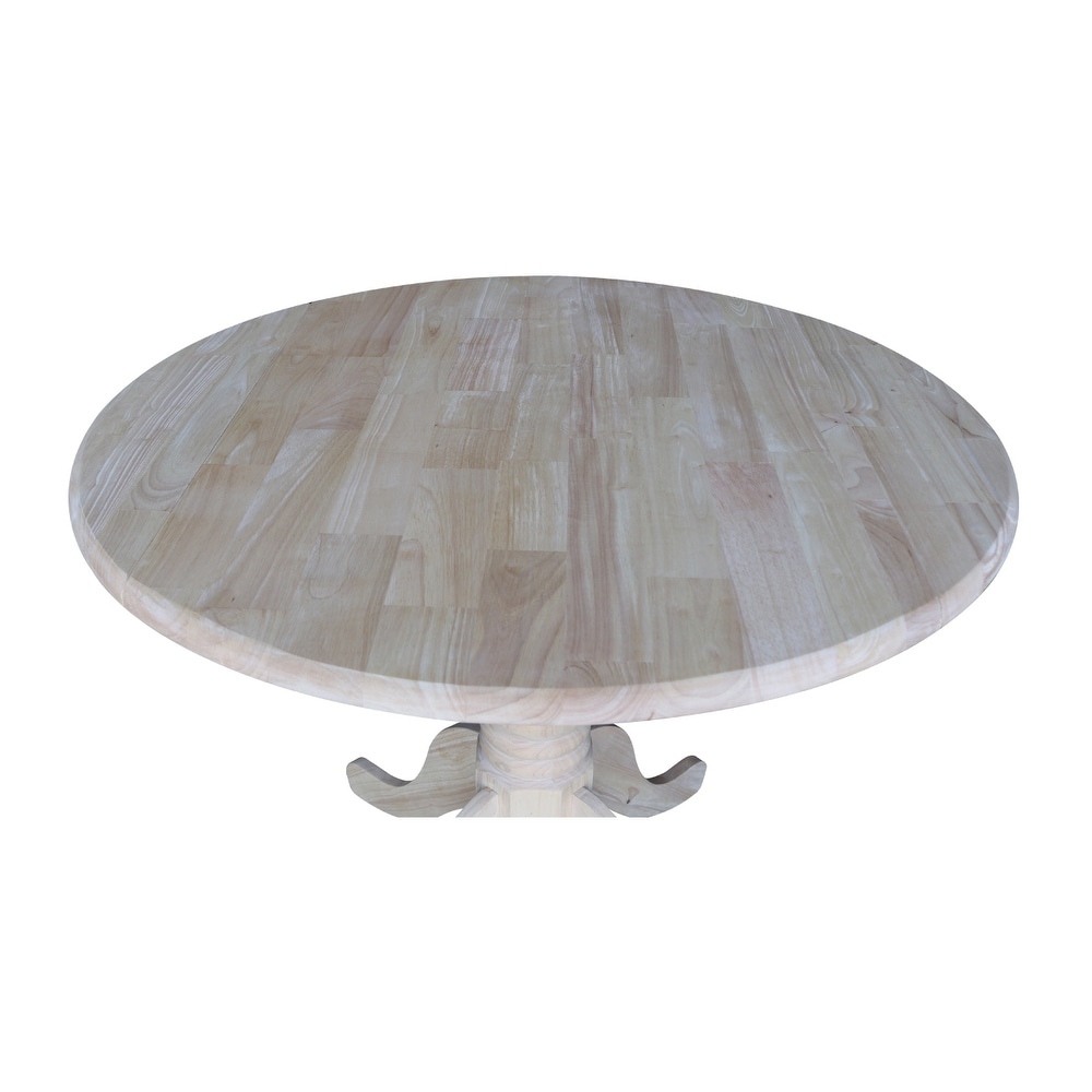 International Concepts Unfinished Round 36 inch Drop leaf Dining Table