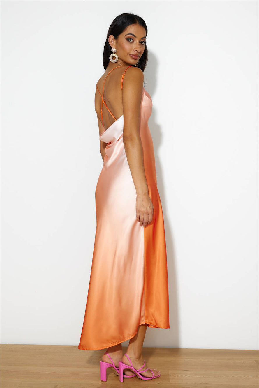 Luxe Ombre Midi Dress Orange