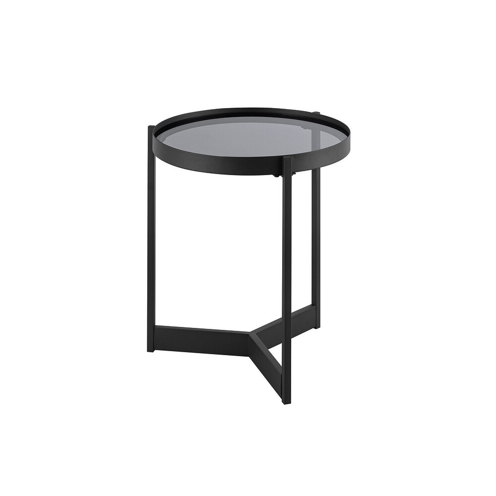 Middlebrook Designs Contemporary Smoked Glass Top Side Table